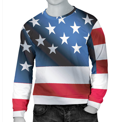 American flag Classic Men Long Sleeve Sweatshirt
