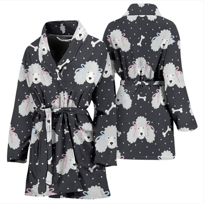 Poodle Pattern Print Design A03 Women Bathrobe