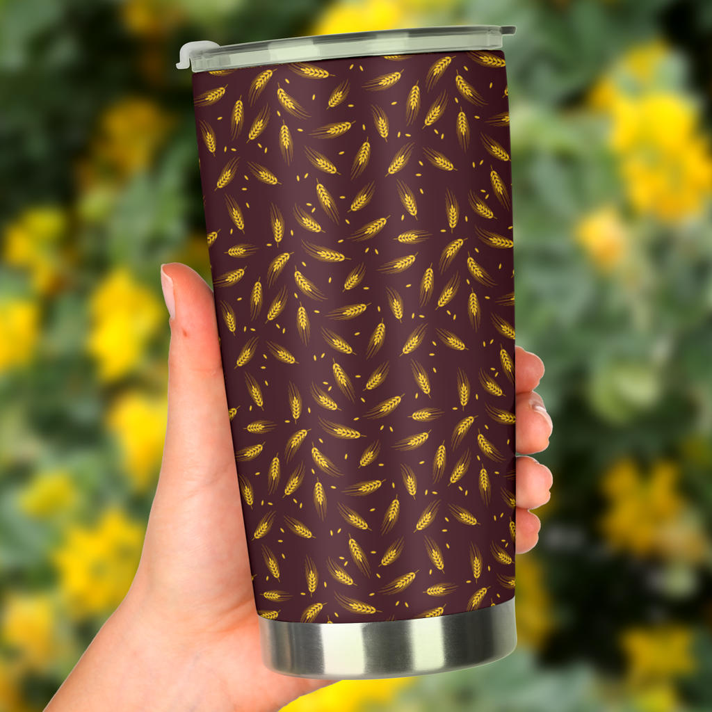 Agricultural Gold Wheat Print Pattern Tumbler