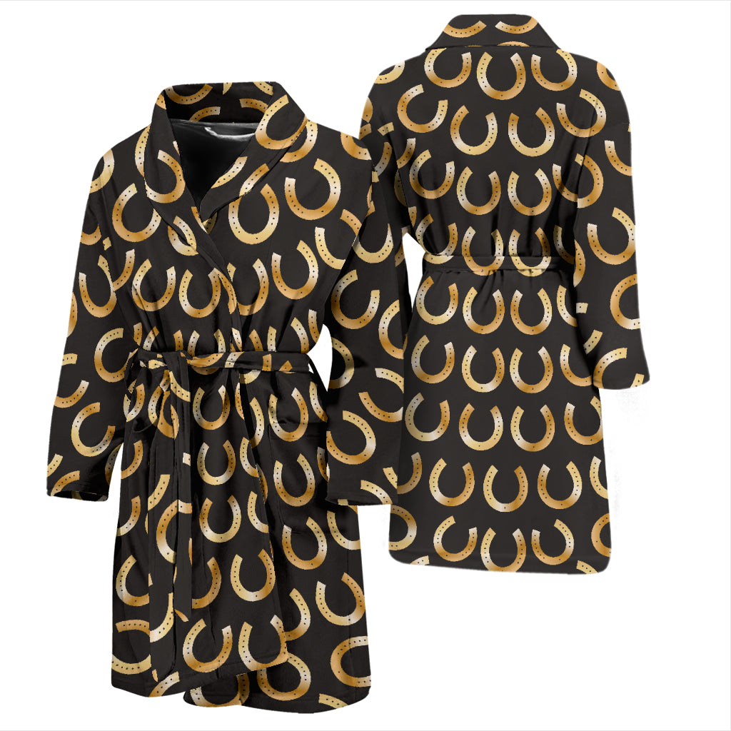 Horseshoe Print Design LKS304 Men Bathrobe