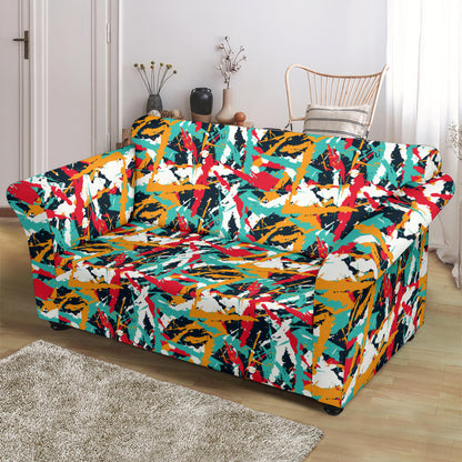 Splatter Print Design LKS304 Loveseat Couch Slipcover