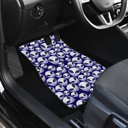 Alien Head Extraterrestrial Car Floor Mats Front Back
