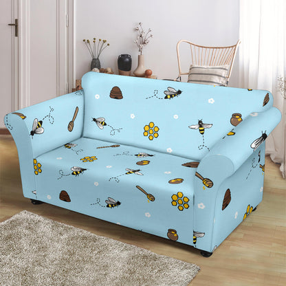 Honey Bee Print Design LKS307 Loveseat Couch Slipcover