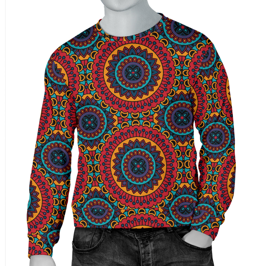 Bohemian Mandala Style Print Men Long Sleeve Sweatshirt