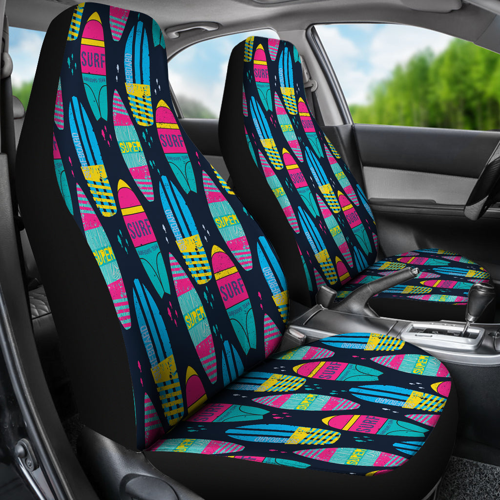 Surfboard Colorful Print Design LKS302 Car Seat Covers