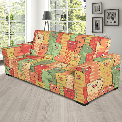 Ferret Pattern Print Design 01 Sofa Slipcover