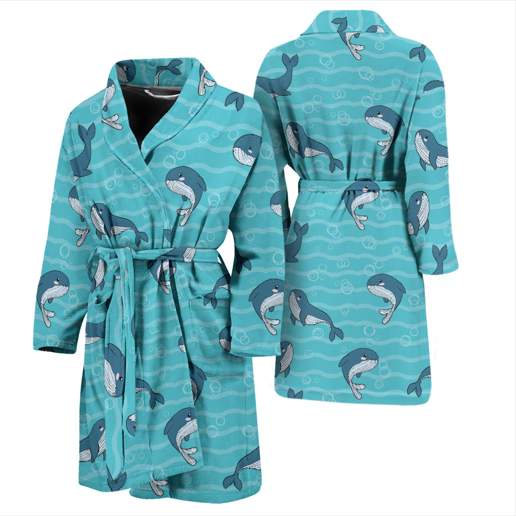Whale Print Design LKS303 Men Bathrobe