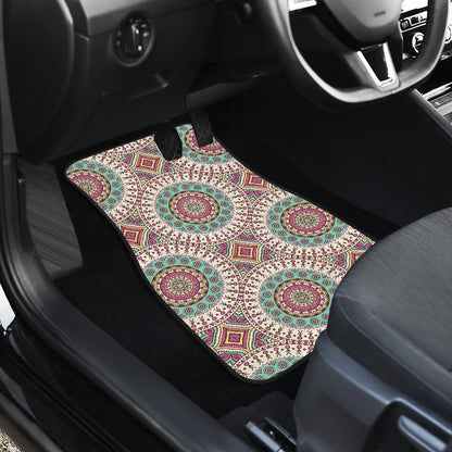 Bohemian Round Style Print Car Floor Mats Front Back
