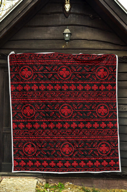 Native American Eagle Themed Print Quilt Bedspread