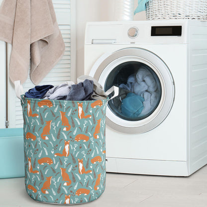 Fox Forest Print Pattern Laundry Basket