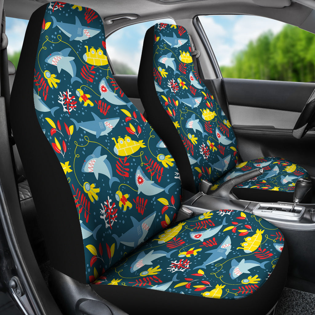 Scuba With Sharks Print Design LKS303 Car Seat Covers