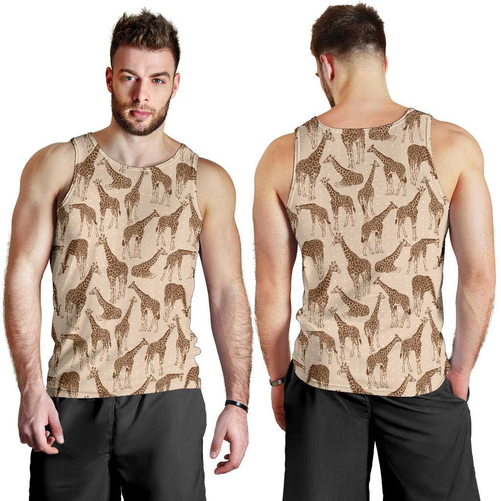 Giraffe Pattern Design Print Men Tank Top