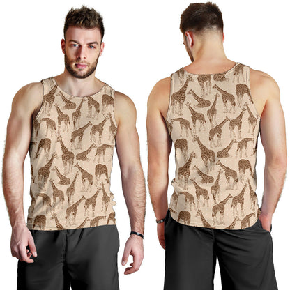 Giraffe Pattern Design Print Men Tank Top