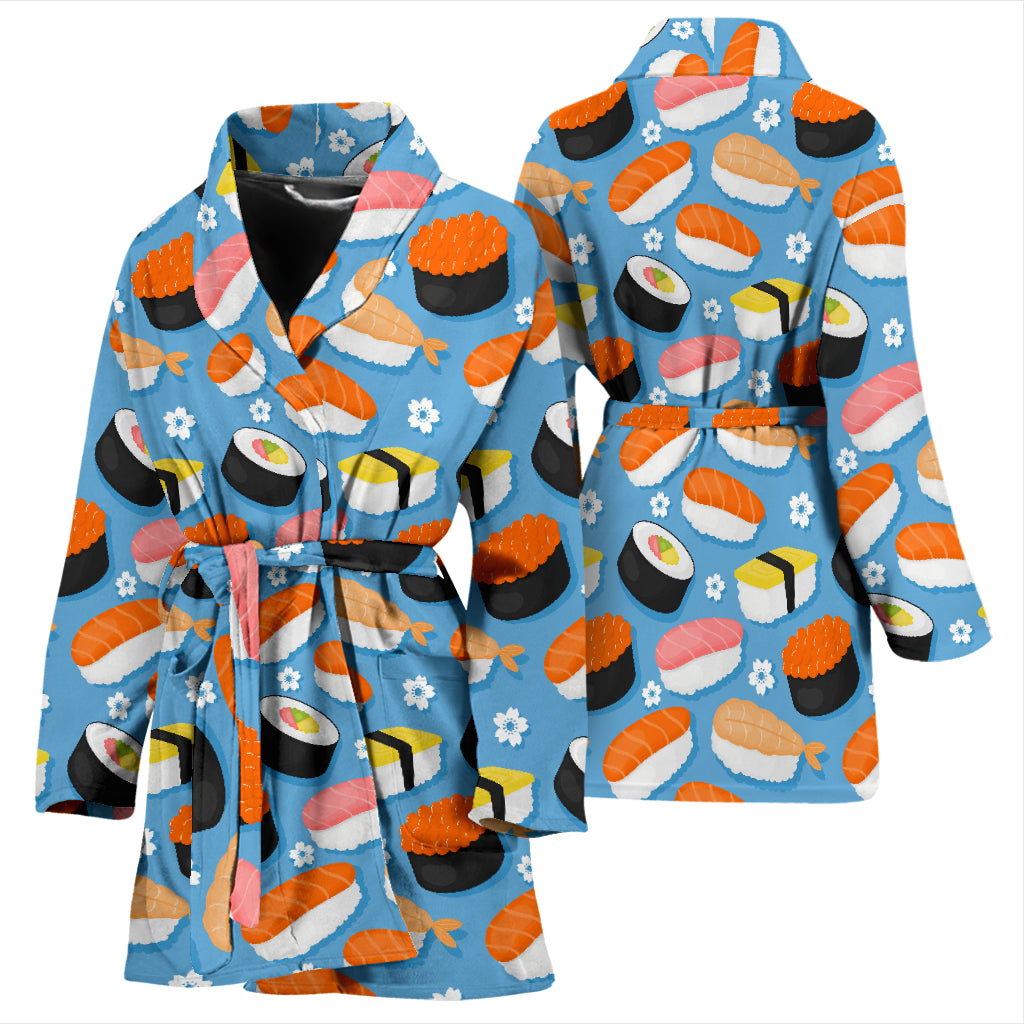 Sushi Print Design LKS304 Women Bathrobe
