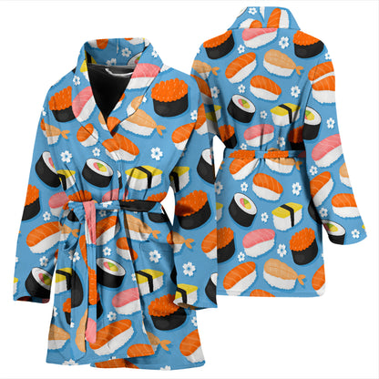 Sushi Print Design LKS304 Women Bathrobe