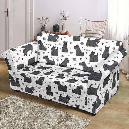 Scottish Terriers Print Design LKS3015 Loveseat Couch Slipcover