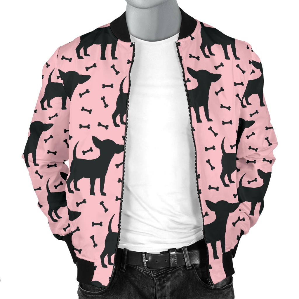 Chihuahua Pink Print Pattern Men Bomber Jacket