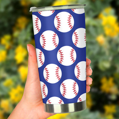 Baseball Blue Background Tumbler