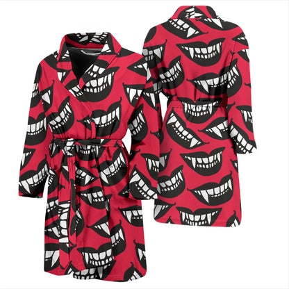 Vampire Lips Print Design LKS305 Men Bathrobe