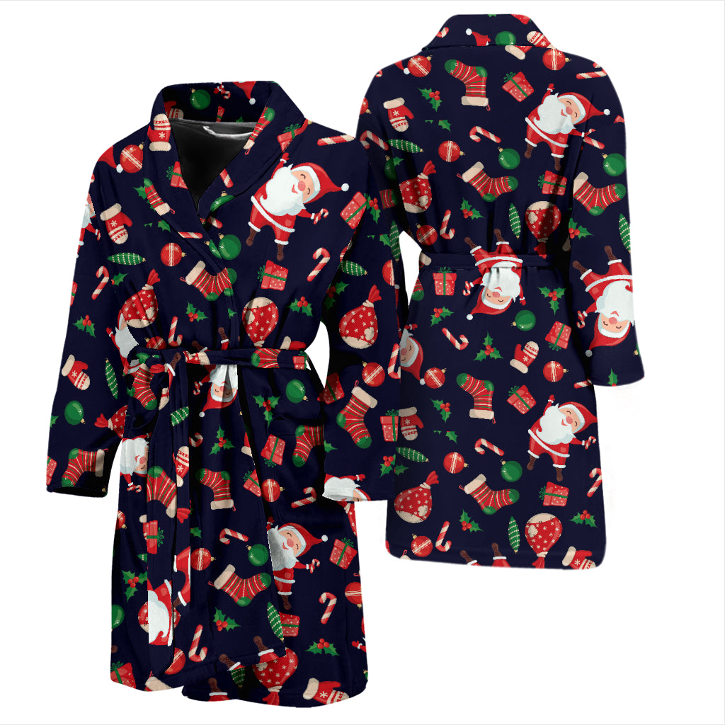 Santa Christmas Themed Print Design LKS304 Men Bathrobe