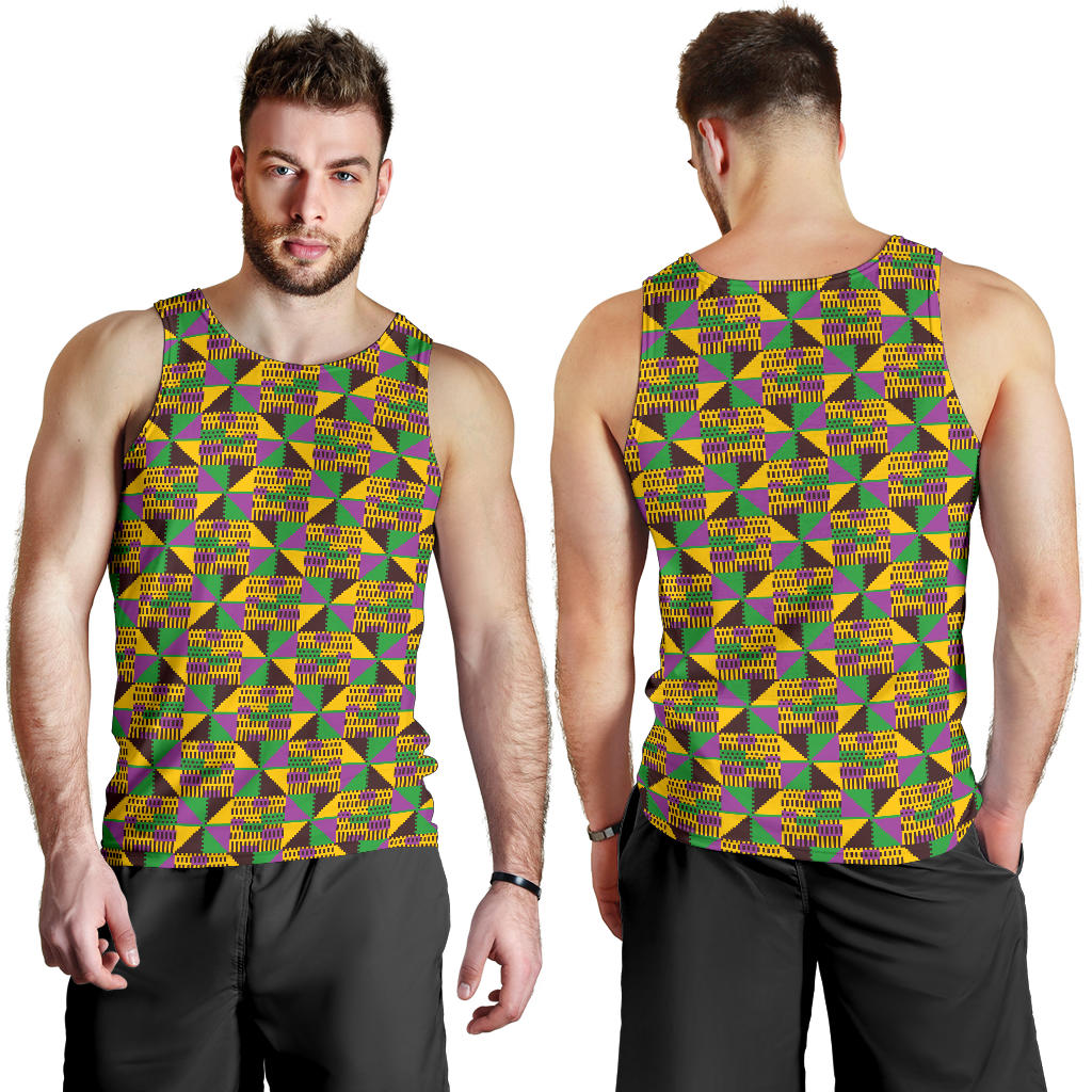 Kente Triangle Design African Print Men Tank Top