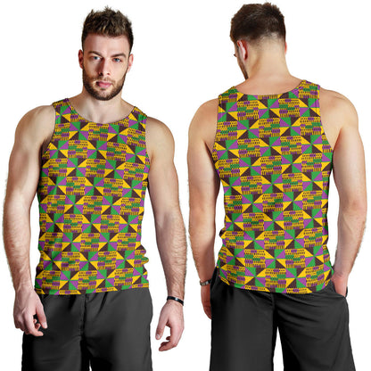 Kente Triangle Design African Print Men Tank Top