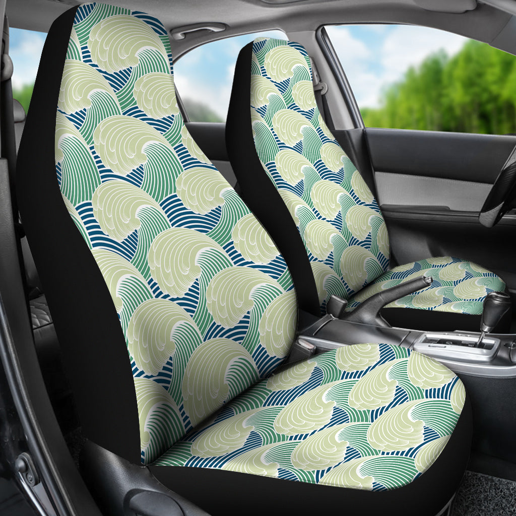 Wave Japan Style Print Design LKS302 Car Seat Covers