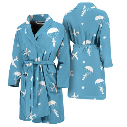 Skydiver Print Design LKS303 Men Bathrobe