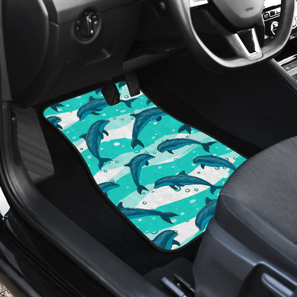 Dolphin Design Print Pattern Car Floor Mats Front Back
