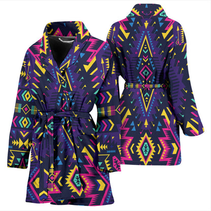 Aztec Pattern Print Design 07 Women Bathrobe