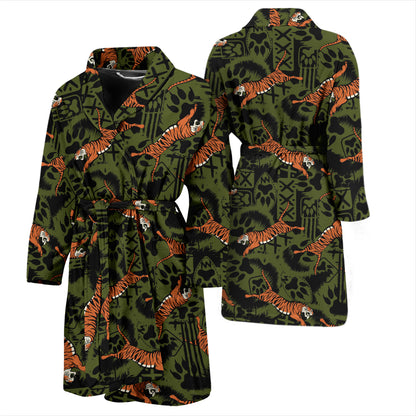 Tiger Pattern Print Design LKS303 Men Bathrobe