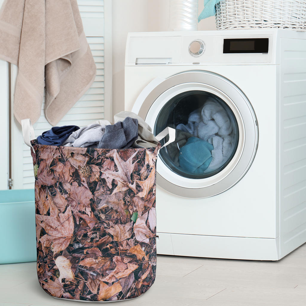 Camouflage Realistic Tree Leaf Print Laundry Basket