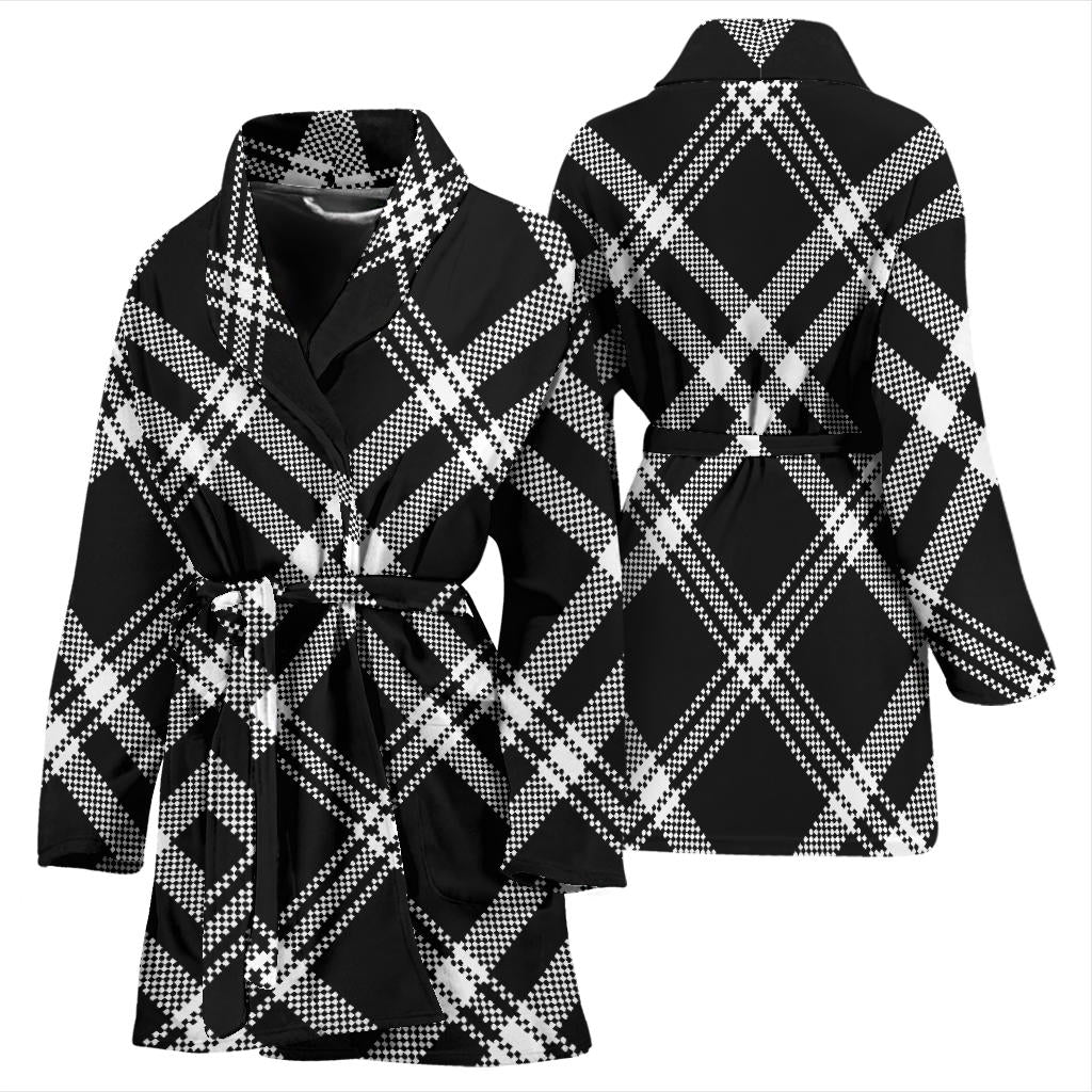 Madras Pattern Print Design 03 Women Bathrobe