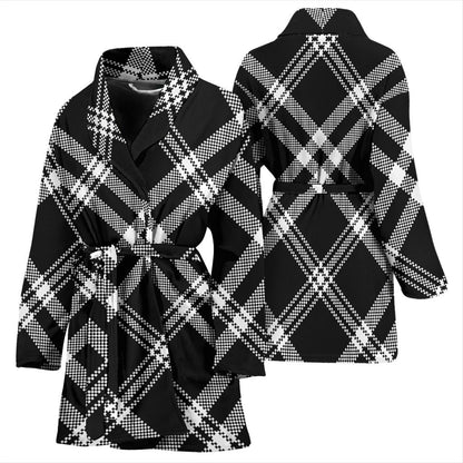 Madras Pattern Print Design 03 Women Bathrobe