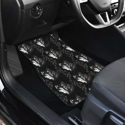 Wolf Black Dream Catcher Design Print Car Floor Mats Front Back