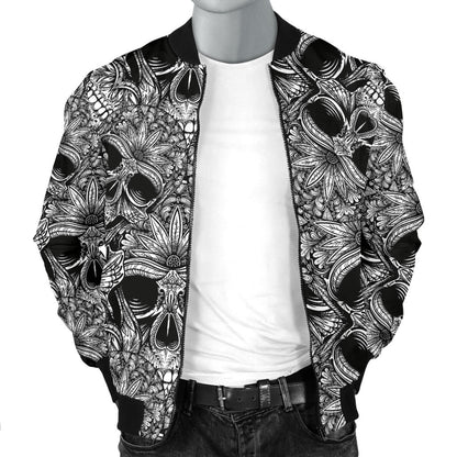 Skull Tattoo Design Print Men Bomber Jacket