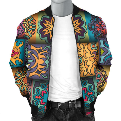 Mandala Style Design Print Men Bomber Jacket