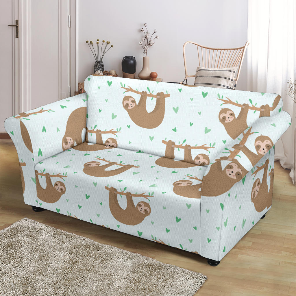 Sloth Print Design LKS308 Loveseat Couch Slipcover
