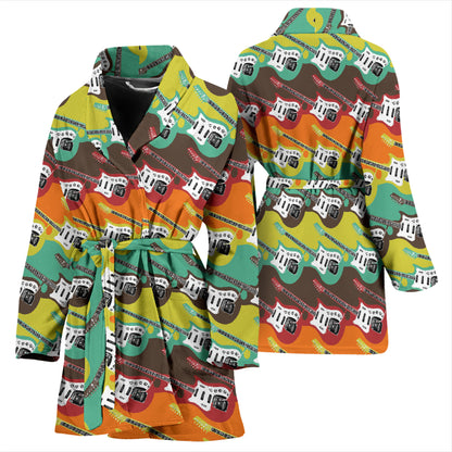 Electric Guitar Print Design LKS401 Women Bathrobe