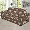 Pug Pattern Print Design A02 Sofa Slipcover