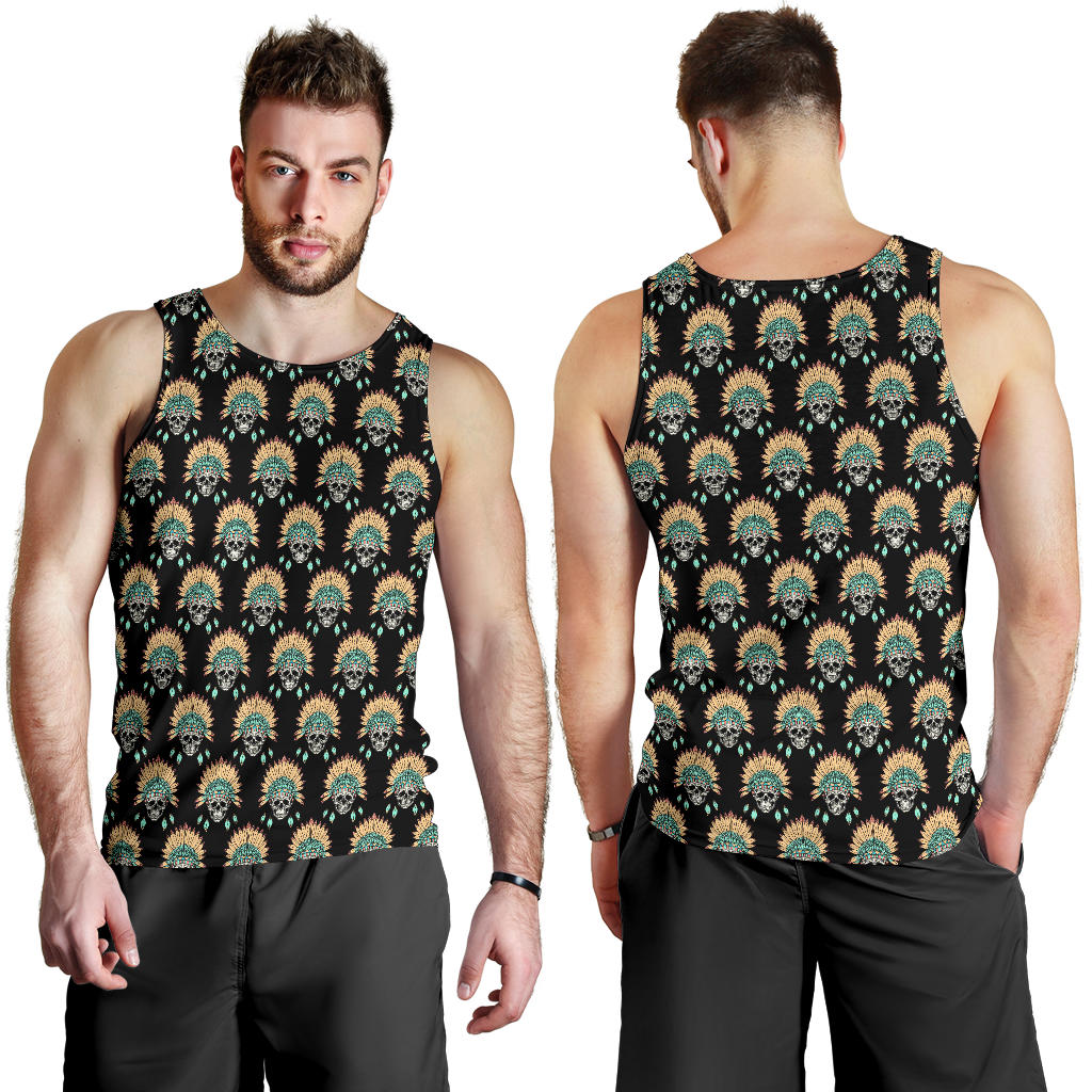 American indian Skull Pattern Men Tank Top