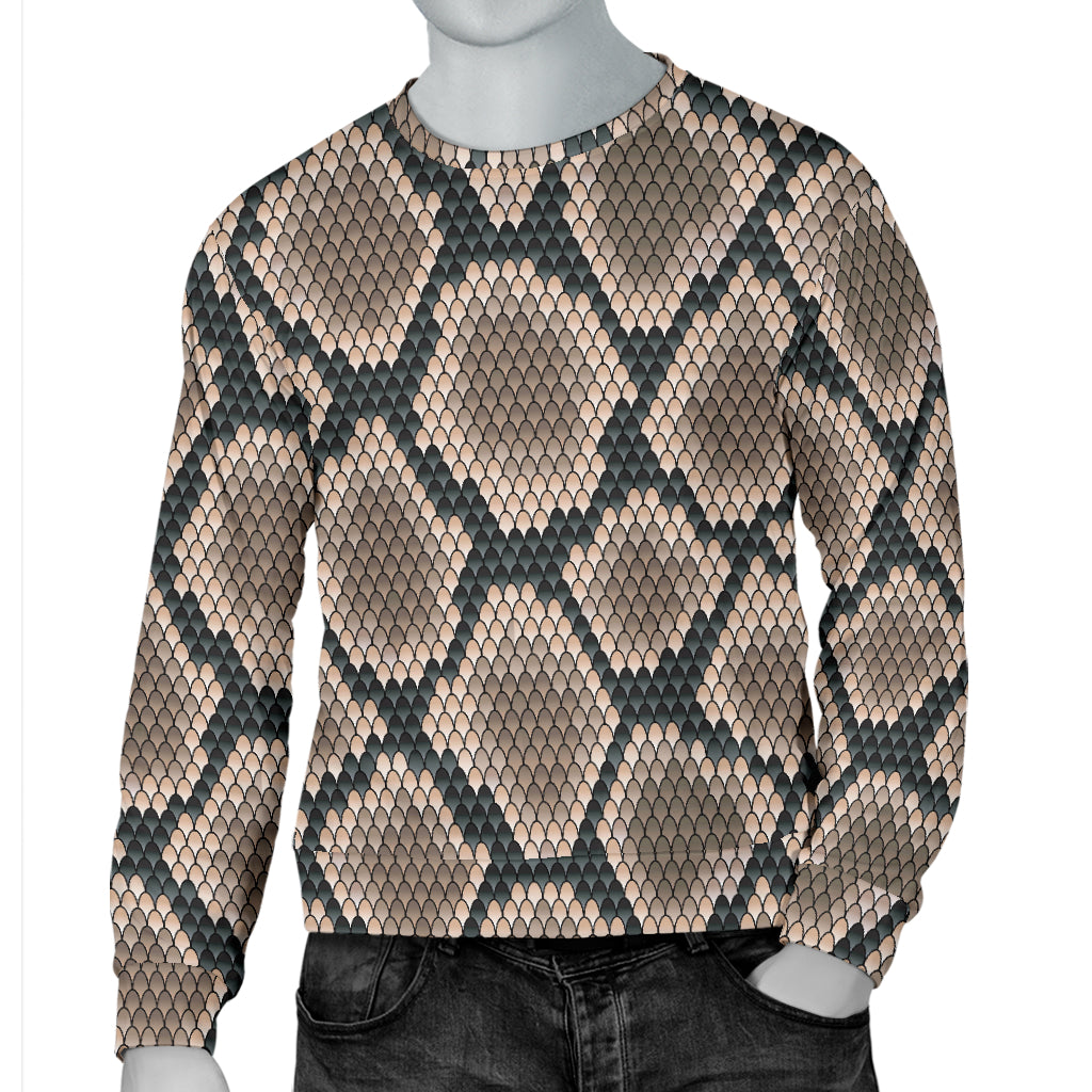 Snake Skin Design Print Men Long Sleeve Sweatshirt