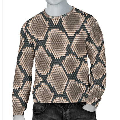 Snake Skin Design Print Men Long Sleeve Sweatshirt