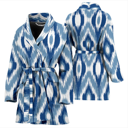 Ikat Pattern Print Design 03 Women Bathrobe
