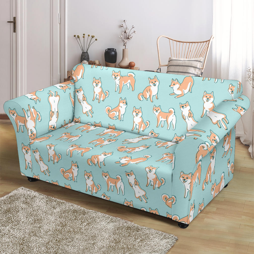 Shiba Inu Print Design LKS304 Loveseat Couch Slipcover