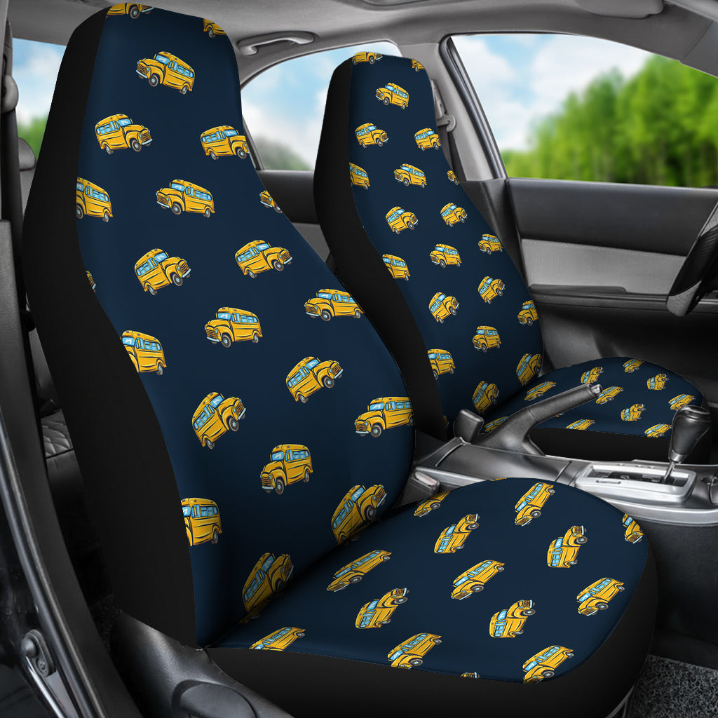 School Bus Print Design LKS304 Car Seat Covers