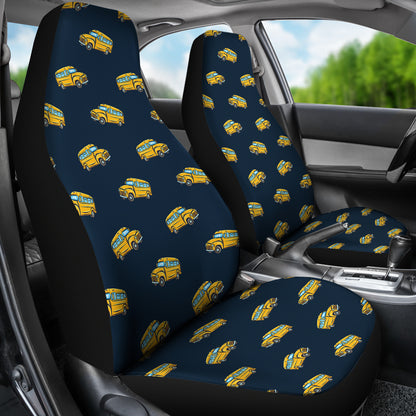 School Bus Print Design LKS304 Car Seat Covers