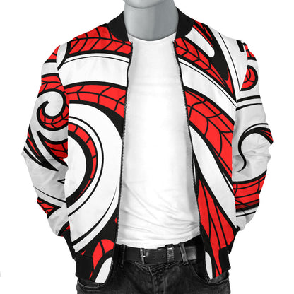 Maori Polynesian Themed Design Print Men Bomber Jacket