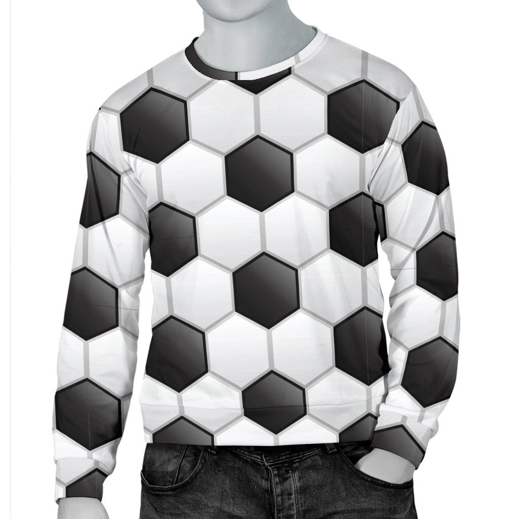 Soccer Ball Texture Print Pattern Men Long Sleeve Sweatshirt