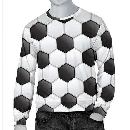 Soccer Ball Texture Print Pattern Men Long Sleeve Sweatshirt